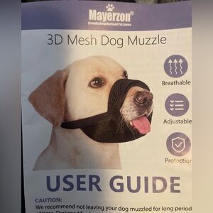 New Mayerzon Black 3D Mesh Dog Muzzle Size Large